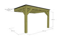 Load image into Gallery viewer, Chunky Wooden Lean to Box Pergola with Black Roof | Wychwood Black
