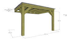 Load image into Gallery viewer, Chunky Wooden Lean to Box Pergola with Clear Roof | Wychwood Clear
