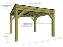 Load image into Gallery viewer, Chunky Wooden Box Pergola with Black Roof | Wychwood Black
