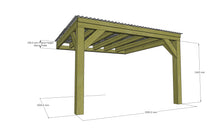 Load image into Gallery viewer, Chunky Wooden Lean to Box Pergola with Clear Roof | Wychwood Clear
