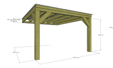 Load image into Gallery viewer, Chunky Wooden Lean to Box Pergola with Clear Roof | Wychwood Clear
