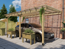 Load image into Gallery viewer, 6m x 3m Wooden Lean to Pergola Carport Kit
