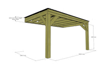 Load image into Gallery viewer, Chunky Wooden Lean to Box Pergola with Black Roof | Wychwood Black
