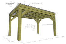 Load image into Gallery viewer, Chunky Wooden Box Pergola with Clear Roof | Wychwood Clear
