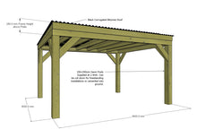 Load image into Gallery viewer, Chunky Wooden Box Pergola with Black Roof | Wychwood Black
