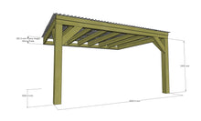 Load image into Gallery viewer, Chunky Wooden Lean to Box Pergola with Clear Roof | Wychwood Clear
