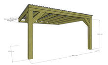 Load image into Gallery viewer, Chunky Wooden Lean to Box Pergola with Clear Roof | Wychwood Clear
