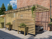 Load image into Gallery viewer, 6m x 3m Wooden Lean to Pergola Carport Kit
