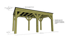 Load image into Gallery viewer, Chunky Wooden Box Pergola with Black Roof | Wychwood Black
