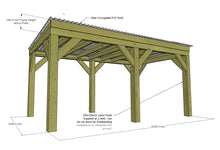 Load image into Gallery viewer, Chunky Wooden Box Pergola with Clear Roof | Wychwood Clear
