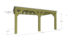 Load image into Gallery viewer, Chunky Wooden Lean to Box Pergola with Clear Roof | Wychwood Clear
