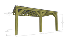 Load image into Gallery viewer, Chunky Wooden Lean to Box Pergola with Clear Roof | Wychwood Clear
