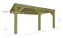 Load image into Gallery viewer, Chunky Wooden Lean to Box Pergola with Clear Roof | Wychwood Clear
