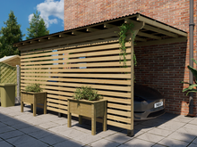 Load image into Gallery viewer, 6m x 3m Wooden Lean to Pergola Carport Kit
