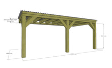 Load image into Gallery viewer, Chunky Wooden Lean to Box Pergola with Clear Roof | Wychwood Clear
