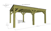 Load image into Gallery viewer, Chunky Wooden Box Pergola with Black Roof | Wychwood Black
