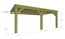 Load image into Gallery viewer, Chunky Wooden Lean to Box Pergola with Clear Roof | Wychwood Clear
