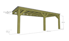 Load image into Gallery viewer, Chunky Wooden Lean to Box Pergola with Clear Roof | Wychwood Clear
