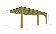 Load image into Gallery viewer, Chunky Wooden Lean to Box Pergola with Black Roof | Wychwood Black
