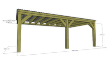 Load image into Gallery viewer, Chunky Wooden Lean to Box Pergola with Clear Roof | Wychwood Clear
