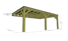 Load image into Gallery viewer, Chunky Wooden Lean to Box Pergola with Black Roof | Wychwood Black
