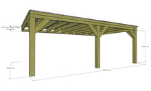 Load image into Gallery viewer, Chunky Wooden Lean to Box Pergola with Clear Roof | Wychwood Clear
