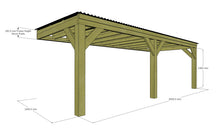 Load image into Gallery viewer, Chunky Wooden Lean to Box Pergola with Black Roof | Wychwood Black
