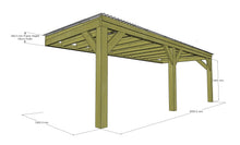 Load image into Gallery viewer, Chunky Wooden Lean to Box Pergola with Clear Roof | Wychwood Clear
