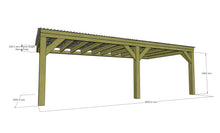 Load image into Gallery viewer, Chunky Wooden Lean to Box Pergola with Clear Roof | Wychwood Clear
