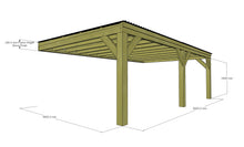 Load image into Gallery viewer, Chunky Wooden Lean to Box Pergola with Black Roof | Wychwood Black
