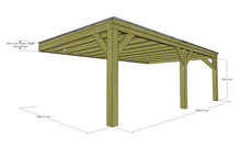 Load image into Gallery viewer, Chunky Wooden Lean to Box Pergola with Clear Roof | Wychwood Clear
