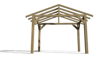 Load image into Gallery viewer, 2.4m x 3.6m Wooden Gazebo - Tanalised Frame
