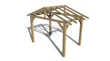 Load image into Gallery viewer, 2.4m x 3.6m Wooden Gazebo - Tanalised Frame
