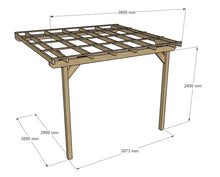 Load image into Gallery viewer, Wooden Lean to Shelter with Clear Corrugated Roof (3mtr depth, various lengths)
