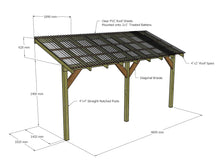 Load image into Gallery viewer, Wooden Lean to Gazebo with Clear Corrugated Roof | Brampton Clear
