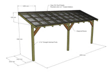 Load image into Gallery viewer, Wooden Lean to Gazebo with Clear Corrugated Roof | Brampton Clear
