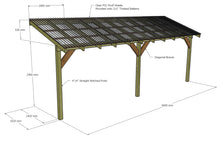 Load image into Gallery viewer, Wooden Lean to Gazebo with Clear Corrugated Roof | Brampton Clear
