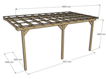 Load image into Gallery viewer, Wooden Lean to Shelter with Clear Corrugated Roof (3mtr depth, various lengths)

