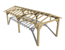 Load image into Gallery viewer, 7.2m x 3m Wooden Gazebo - Tanalised Frame
