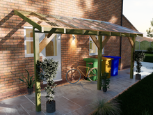 Load image into Gallery viewer, Wooden Lean to Gazebo with Clear Corrugated Roof | Brampton Clear
