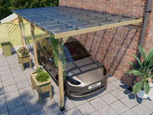 Load image into Gallery viewer, 6m x 3m Wooden Lean to Pergola Carport Kit
