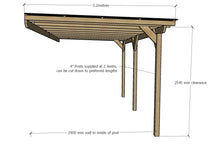 Load image into Gallery viewer, 6m x 3m Wooden Lean to Pergola Carport Kit
