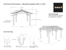 Load image into Gallery viewer, Wooden Gazebo Kit 4.8m x 3.6m

