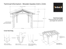 Load image into Gallery viewer, Wooden Gazebo Kit 3.6m x 3m
