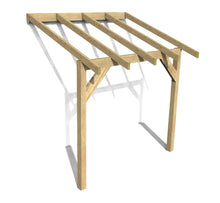 Load image into Gallery viewer, 2.4m x 1.52m Wooden Lean to Canopy - Gazebo, Veranda - Frame Only Kit
