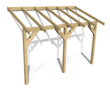 Load image into Gallery viewer, 3.6m x 1.52m Wooden Lean to Canopy - Gazebo, Veranda - Frame Only Kit
