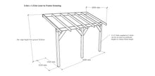 Load image into Gallery viewer, 3.6m x 1.52m Wooden Lean to Canopy - Gazebo, Veranda - Frame Only Kit
