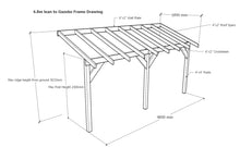 Load image into Gallery viewer, 4.8m x 1.52m Wooden Lean to Canopy - Gazebo, Veranda - Frame with Ply &amp; Felt Shingle Roof Kit
