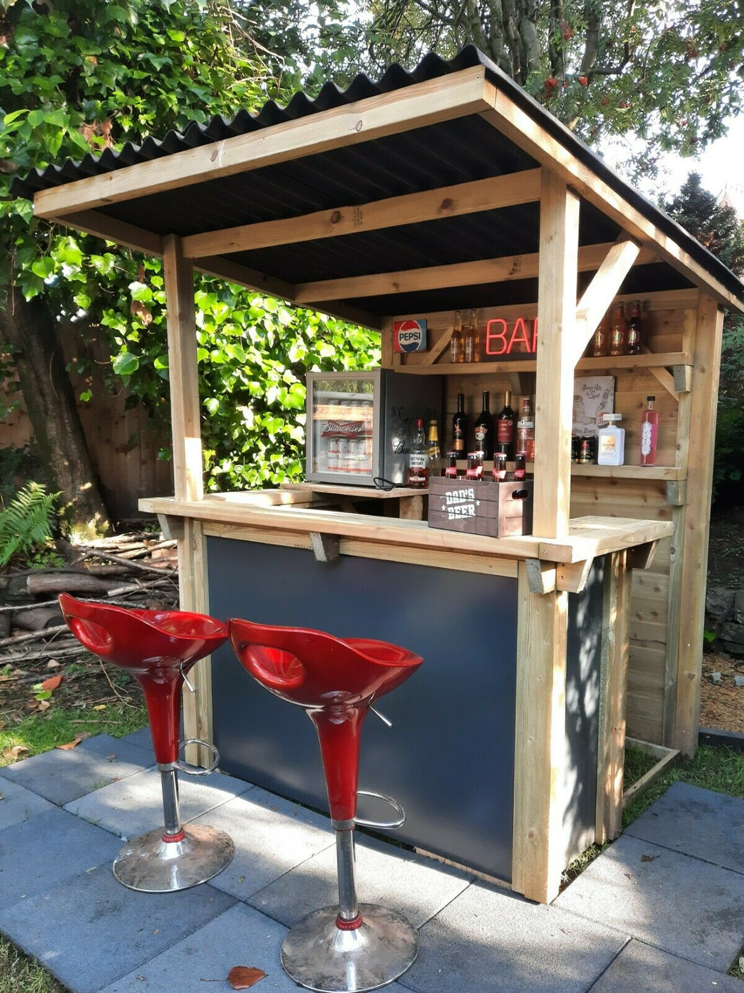 Garden Bar - NEW Anthracite Design - Outdoor Home Wooden Bar Kit