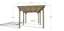 Load image into Gallery viewer, 6m x 3m - Wooden Pergola or Car Port Kit
